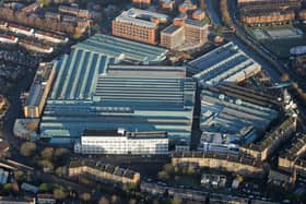 An aerial view of the Celeros Flow Technology site at Cathcart, Glasgow.