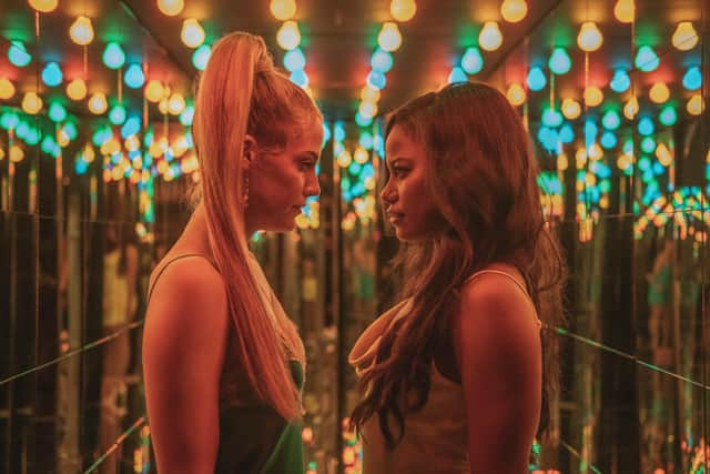 Riley Keough and Taylour Paige in Zola