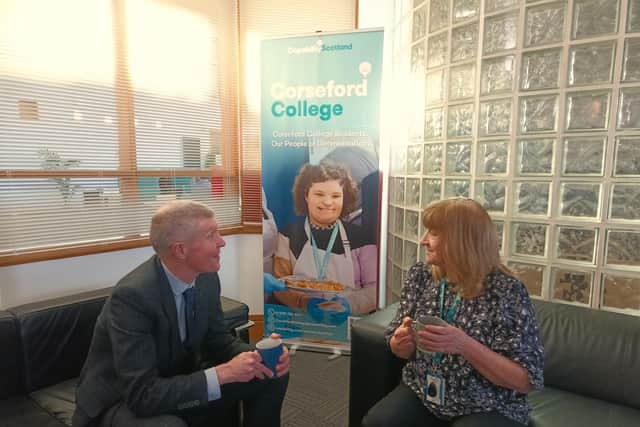 Willie Rennie with Head of College Liz McConnachie