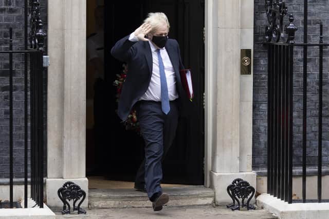 Boris Johnson leaves Downing Street to attend the weekly Prime Minister's Questions. Picture: Dan Kitwood/Getty Images