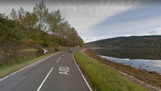 A83, near Cairndow, where the three male drivers were caught speeding picture: Google Images