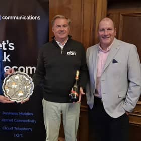 Champions: From left Duncan Leaper, Stephen Burt and Scottish golfer Alan Tait