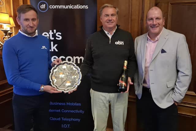 Champions: From left Duncan Leaper, Stephen Burt and Scottish golfer Alan Tait