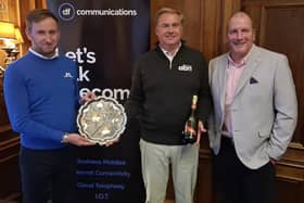Champions: From left Duncan Leaper, Stephen Burt and Scottish golfer Alan Tait