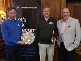 Champions: From left Duncan Leaper, Stephen Burt and Scottish golfer Alan Tait