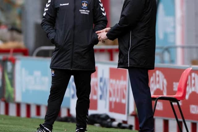 Kilmarnock Head of Football Operations James Fowler had encouragement from Hamilton over Zach Hemmings red card.  (Photo by Sammy Turner / SNS Group)