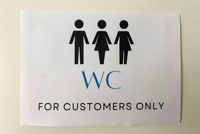 A different genders logo on the door of a public toilet in Norway (Picture: Olivier Morin/AFP via Getty Images)