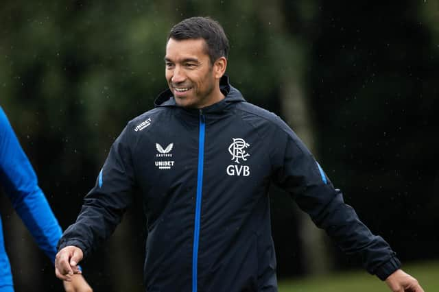 Rangers manager Giovanni van Bronckhorst during a Rangers Training Session.