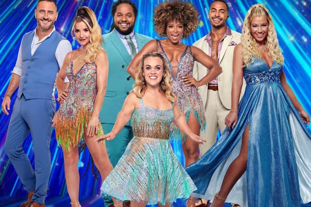 Hamza Yassin with fellow contestants from this year's Strictly Come Dancing. Pic: BBC