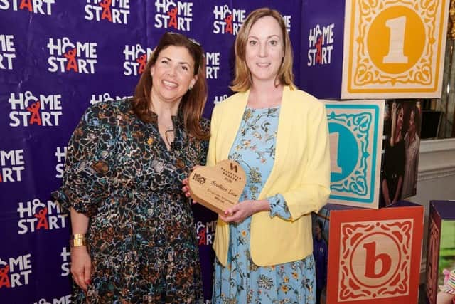 L-R TV Presenter Kirstie Allsopp with Scullion LAW's Head of Family Law Judith Higson at Home-Start UK Volunteer Awards 2025.