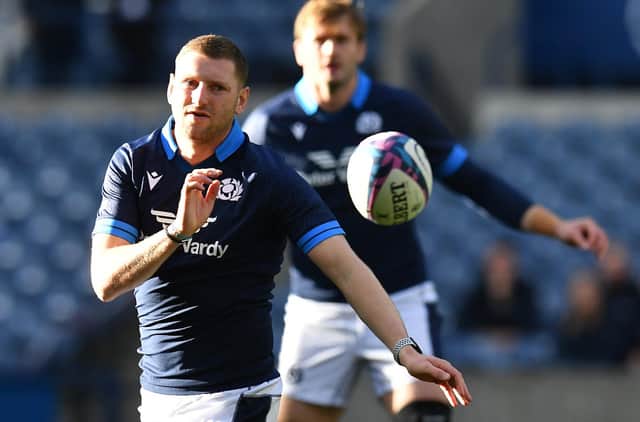 Finn Russell trains with his team mates during the Scotland captain's run at Murrayfield ahead of the New Zealand game. (Photo by Mark Runnacles/Getty Images)
