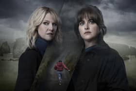 Alison O'Donnell (right) as DI Alison 'Tosh' McIntosh and Ashley Jensen as DI Ruth Calder in the BBC One crime drama Shetland. Picture: Kirsty Anderson/BBC/PA Wire