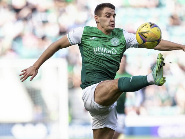 Kyle Magennis is hoping to return to action for Hibs within the next few weeks. Photo by Craig Williamson / SNS Group