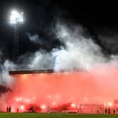 Rangers fans caused a delay to proceedings at Dens Park last month with a pyrotechnic display.