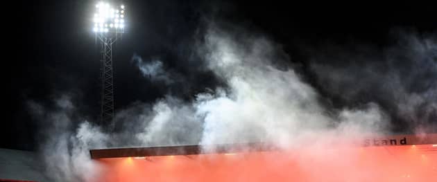 Rangers fans caused a delay to proceedings at Dens Park last month with a pyrotechnic display.