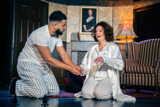 Manasa Tagica and Sarah McCardie in The Haunting of Alice Gilfrey at Oran Mor PIC: Tommy Ga-Ken Wan
