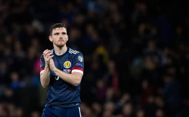 Andy Robertson has recovered from coronavirus and is set to return to the Scotland side and win his 56th cap in Tuesday night's friendly against Austria in Vienna. (Photo by Craig Foy / SNS Group)