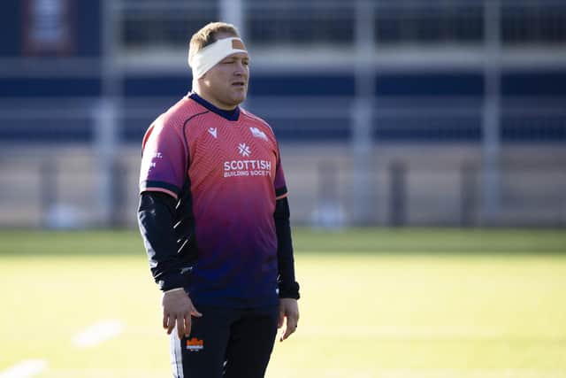 WP Nel during an Edinburgh Rugby training session at Hive Stadium.