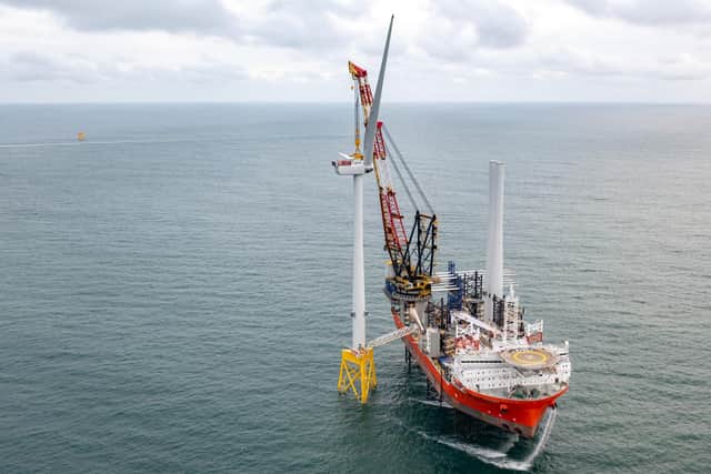 The first of 114 turbines was installed in December at the Seagreen offshore wind farm, off the Angus coast, a joint project by SSE Renewables and TotalEnergies that once completed will be Scotland’s largest and the world’s deepest fixed-bottom offshore wind farm