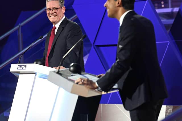 Rishi Sunak and Sir Keir Starmer go head-to-head in a BBC TV debate. One reader has little faith in the pledges made by either leader (Picture: Jeff Overs/BBC/PA Wire)