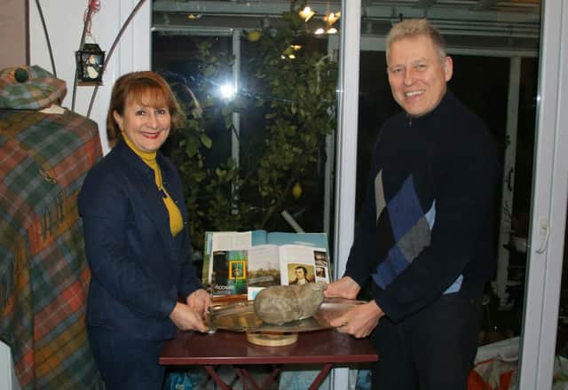 Agnes and Gilles Malgrati with their homemade haggis. PIC: Contributed.