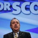 Former SNP leader Alex Salmond addresses the SNP National conference at Aberdeen Exhibition and Conference Centre in Scotland. Picture: PA