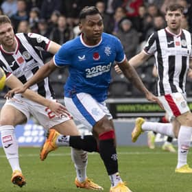 Rangers' Alfredo Morelos is held back by St Mirren's Marcus Fraser during the previous clash in Paisley in November. (Photo by Alan Harvey / SNS Group)