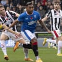Rangers' Alfredo Morelos is held back by St Mirren's Marcus Fraser during the previous clash in Paisley in November. (Photo by Alan Harvey / SNS Group)
