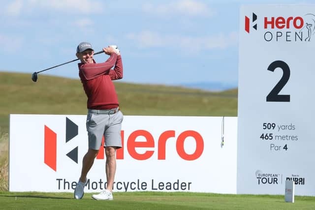 Stephen Gallacher in action during a practice round at the Hero Open at Fairmont St Andrews. Picture: Andrew Redington/Getty Images.