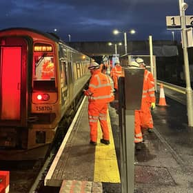 A ScotRail diesel train more than 30 years old being tested at Leven Station on the Levenmouth line in Fife which is due to be re-opened in June. (Photo by Network Rail Scotland)