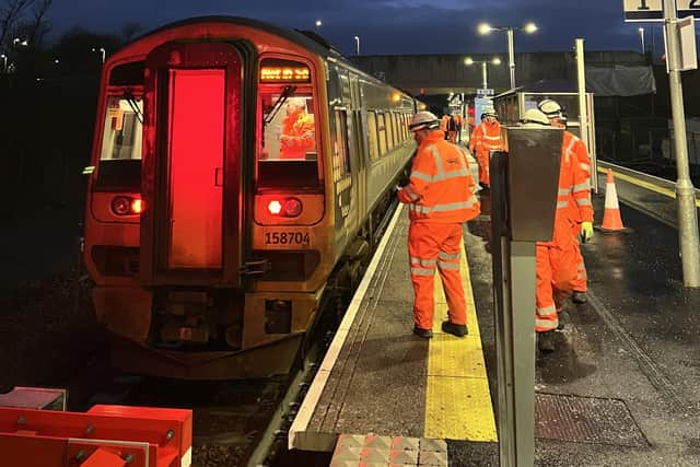 A ScotRail diesel train more than 30 years old being tested at Leven Station on the Levenmouth line in Fife which is due to be re-opened in June. (Photo by Network Rail Scotland)