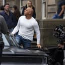 Actor Vin Diesel shoots a scene from Fast & Furious 9 in Edinburgh.