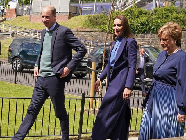 The Duke and Duchess arrive for a visit to the Wheatley Group in Glasgow, to hear about the challenges of homelessness in Scotland.