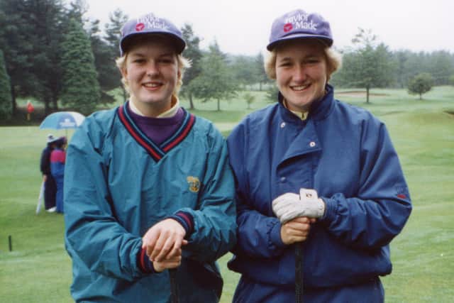 Sisters Mhairi and Fiona McKay pictured when they were Scotland team-mates in the 1992 Women's Home Internationals at Hamilton.