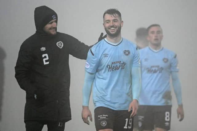 Hearts Craig Halkett during a cinch Premiership match between Dundee and Heart of Midlothian at the Kilmac Stadium, on December 18, 2021, in Dundee, Scotland. (Photo by Paul Devlin / SNS Group)