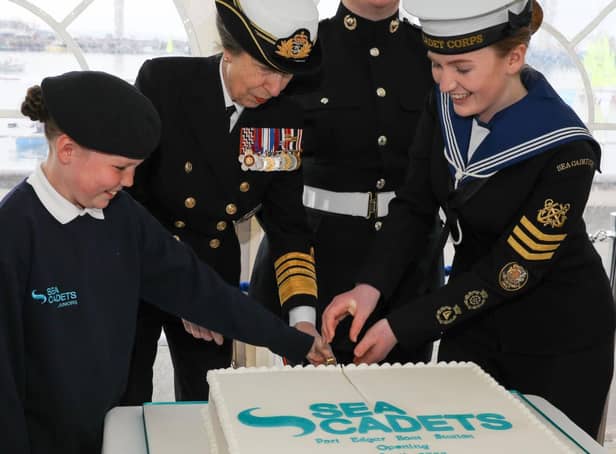 There's no official inauguration without a cake - and Princess Anne even helped slice it.