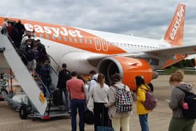 Passengers boarding a delayed Gatwick to Glasgow flight on Monday (Picture: The Scotsman)