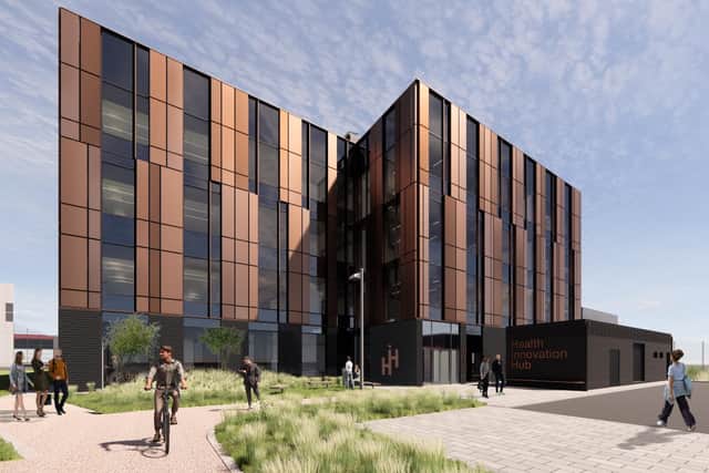 An architect's image of the new Health Innovation Hub in Govan which is due for completion in summer 2025.