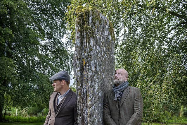 Clanlands Filming at Clava Cairns with Sam Heughan and Graham McTavish