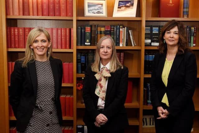 Right to left: Solicitor General for Scotland Ruth Charteris QC, Ashley Edwards QC principal Crown counsel and Lord Advocate Dorothy Bain QC (Photo: COPFS).
