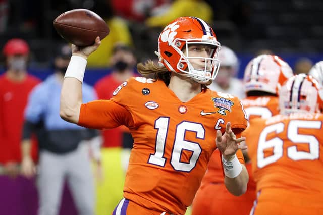Trevor Lawrence of the Clemson Tigers is widely expected to be the first pick at the NFL draft. Picture: Chris Graythen/Getty Images