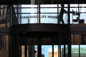 View of part of the Standard Life building on Lothian Road in Edinburgh.