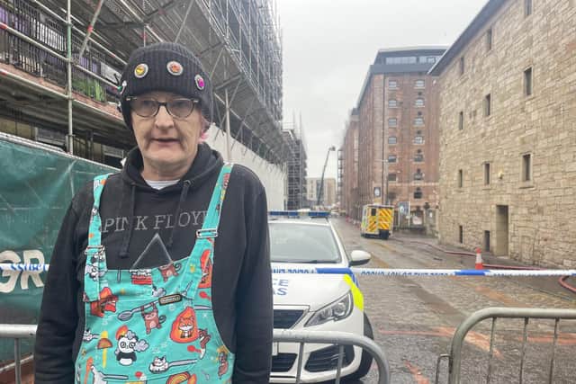 Trans campaigner Kat, who lives in a neighbouring block, witnessed the fire in Breadalbane Street at its full force in the early hours of Thursday morning. Picture: Ilona Amos