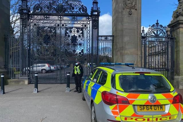 Police Scotland officers at the Palace