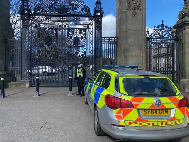 Police Scotland officers at the Palace