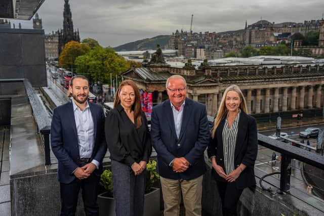 Richard and Carol with Lesley Banks, Edinburgh-based global head of operations at Alba Partners, and its chair Graeme Jones. Picture: Chris Watt Photography.