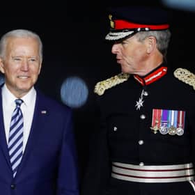 US President Joe Biden is welcomed as he arrives on Air Force One at Cornwall Airport Newquay ahead of the G7 summit (Photo: Phil Noble/PA Wire ).