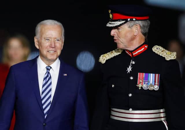 US President Joe Biden is welcomed as he arrives on Air Force One at Cornwall Airport Newquay ahead of the G7 summit (Photo: Phil Noble/PA Wire ).