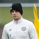 Lawrence Shankland pictured at Hearts training ahead of the match against Aberdeen.