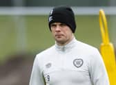 Lawrence Shankland pictured at Hearts training ahead of the match against Aberdeen.